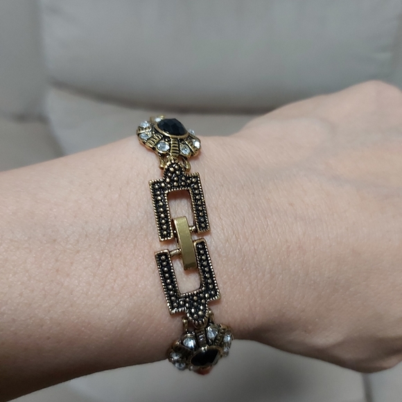 925 stamped multi color with rhinestones and gems stone. Gold tone 7" lo… - Picture 9 of 10